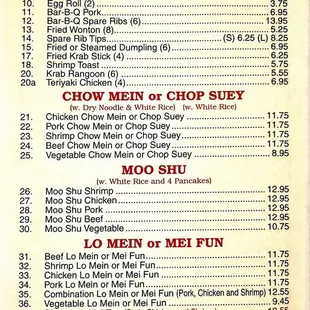 menu