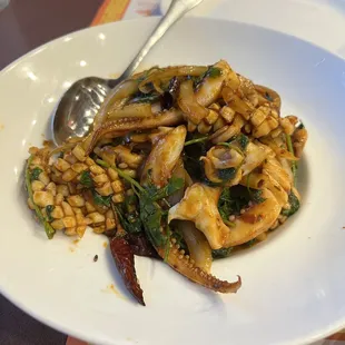 Spicy Stir Fried Squid