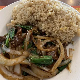 Lunch special Mongolian beef.