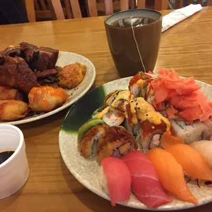 Some sushi &amp; deep fry food