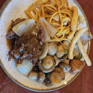 a plate of food on a table