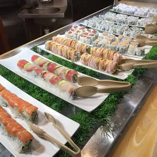 Sushi buffet. 1pm and nicely stocked