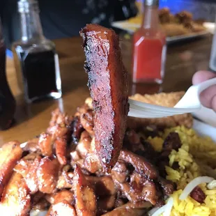 The bourbon chicken is delicious for the price