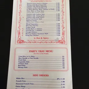 menu