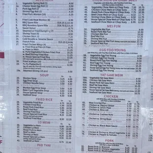 menu