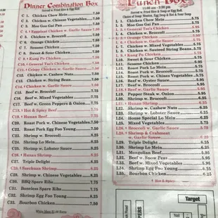 Dinner &amp; lunch specials.