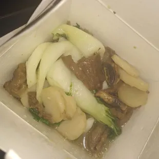 a take out box of food