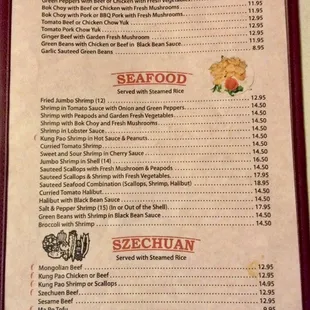 Menu, page 3.