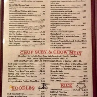 Menu, page 2.