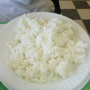 Plentiful portion of white rice.