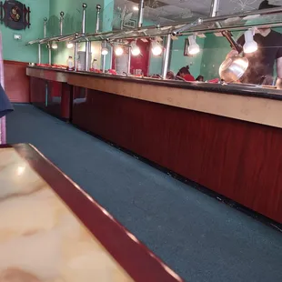 the counter and the food