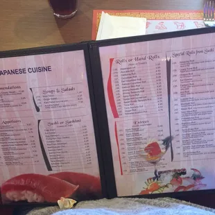 Sushi menu