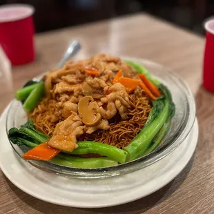 a plate of food on a table