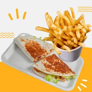 Order your kids meal comes with mini shawarma and crispy fries!
