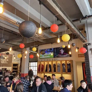 people eating and drinking
