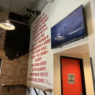 a tv mounted on the wall