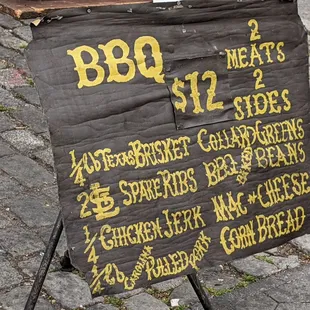 April 17 2021. The menu.