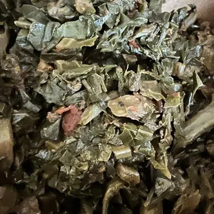 a pile of collard greens