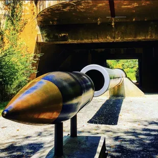 16 inch barrel 50 caliber gun. Originally on the USS Missouri, relocated in 2013.