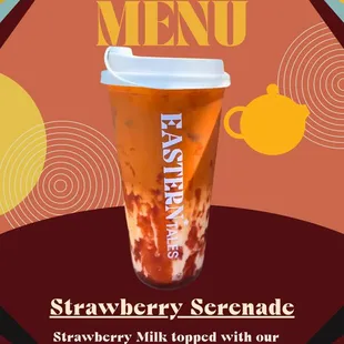 Strawberry Serenade 

(Strawberry Milk Topped with our Signature Bangkok Thai Tea)