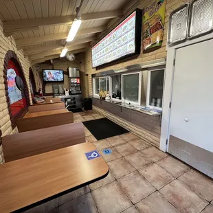 a long line of tables