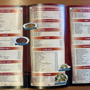 Menu as of 2/19/23
