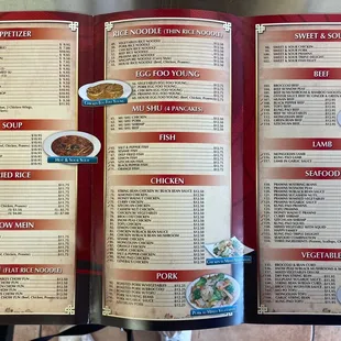 Menu inside pages