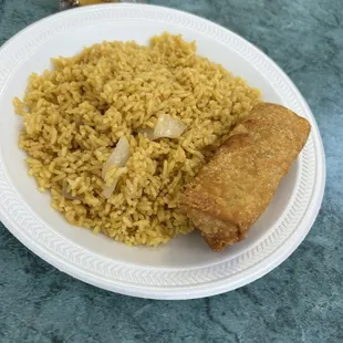 Fried rice and egg roll