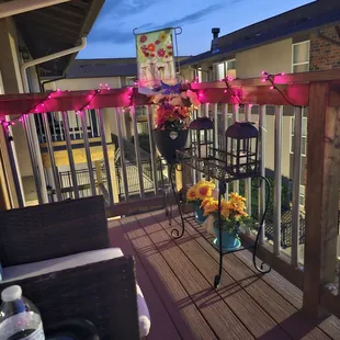 The balcony has plenty of space to hang out on a nice cool evening another one of my favorite things about this apartment