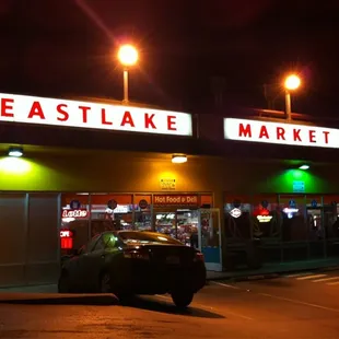 a car parked in front of the store