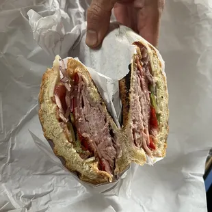 Cascade sandwich on a French loaf.