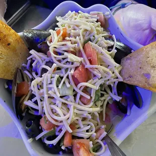 Mussels and spaghetti