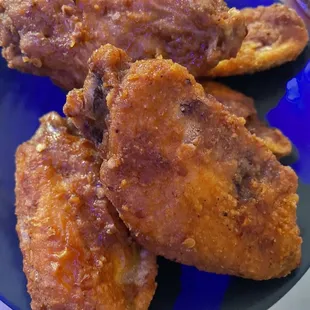 Hot wings. Good size, not dinky like some other places.