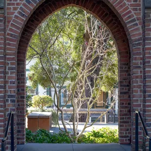 Archway between Gibbs Hall and All Saints' Chapel.