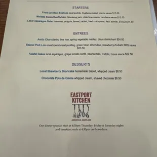 May Dinner Specials