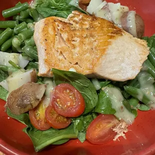 Salmon salad. Well prepared fish!