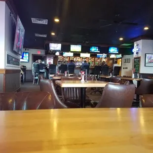 They got a bunch of televisions in here. And the staff don't mind changing the channel for ya.