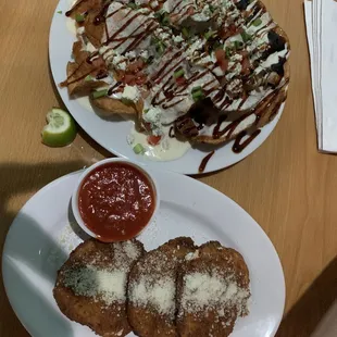 Bistro's Famous Blue Cheese Chips and Fried Fresh Mozzarella Rounds