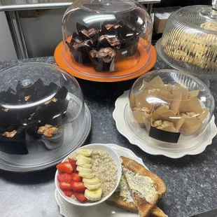 a variety of desserts