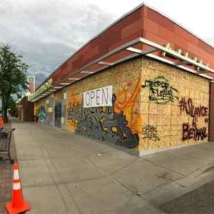 Boarded up after the riots on the south side