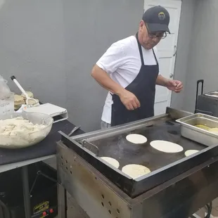 Making the tortillas and sopes by hand...