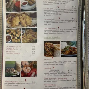 the menu