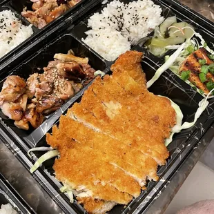 a close up of a tray of food