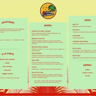 Easy Caribbean Menu