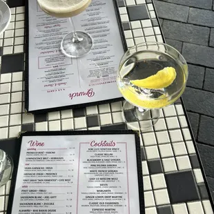 Gin martini and espresso martini