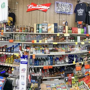 a wide selection of liquor