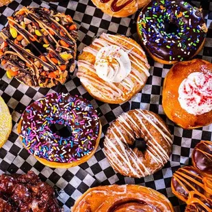 a variety of donuts