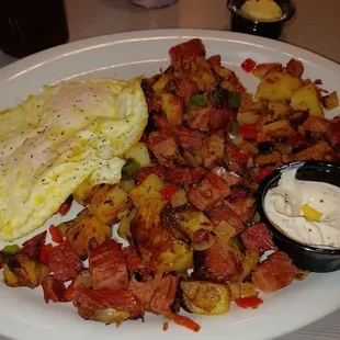 Corned Beef and over medium eggs