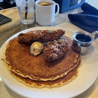 Fried Chicken & Cornmeal Pancakes