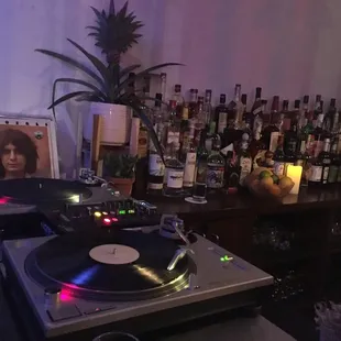 a turntable with a record on it